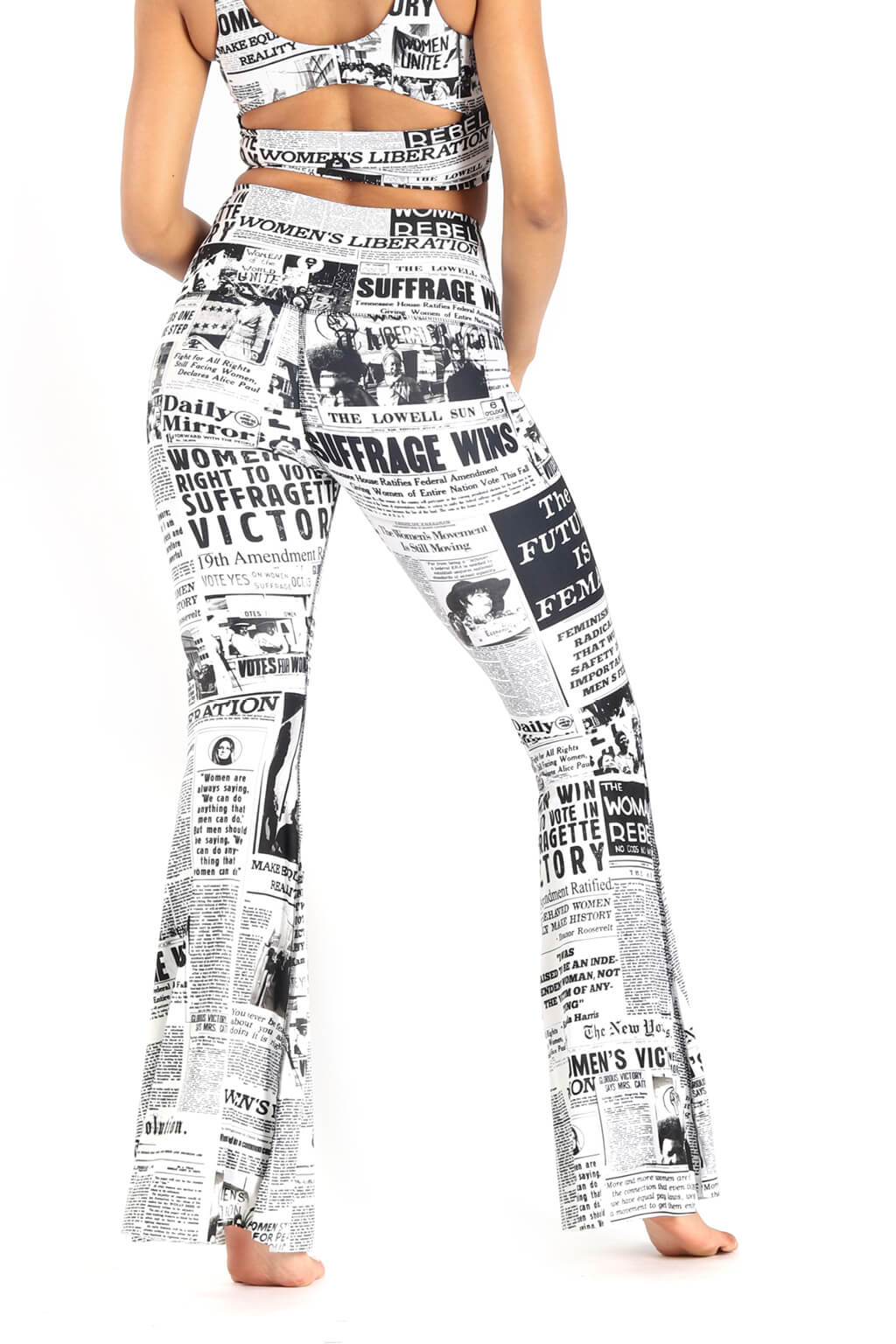 Printed Bell Bottoms Back View