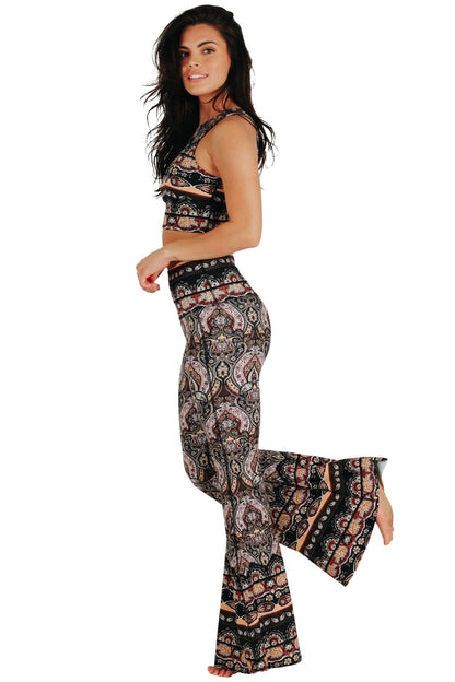 Espresso Yourself Printed Bell Bottoms | Yoga Democracy | Evolve Fit Wear