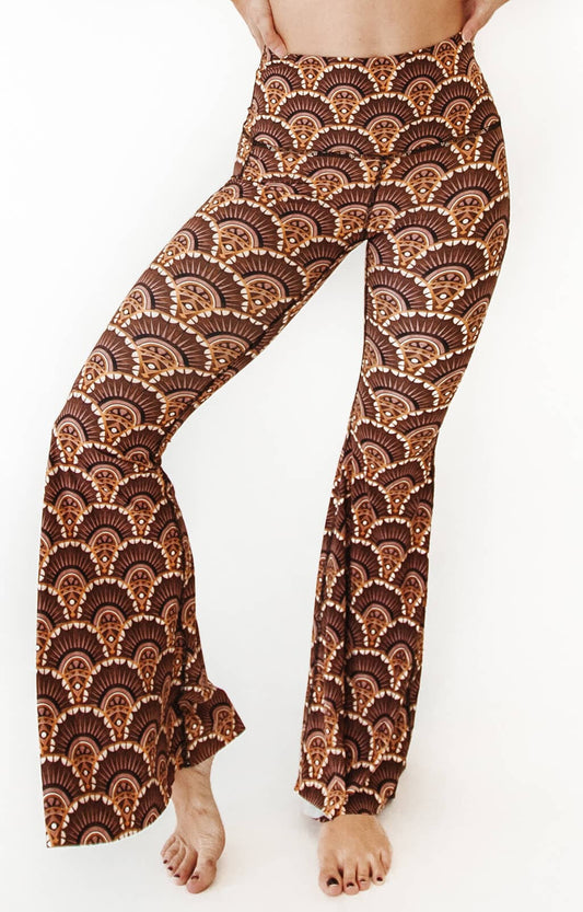 Art Deco Printed Bell Bottoms | Yoga Democracy | Evolve Fit Wear