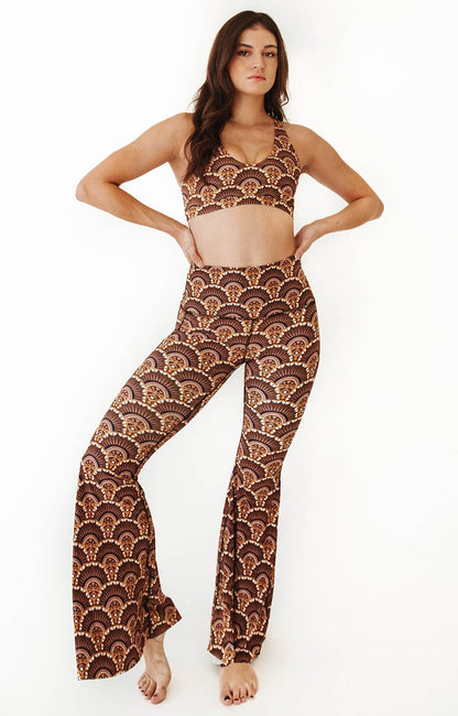 Art Deco Printed Bell Bottoms | Yoga Democracy | Evolve Fit Wear