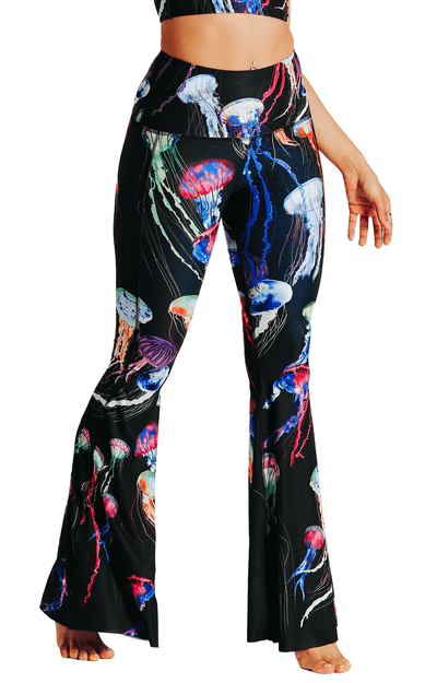 Electric Flow Printed Bell Bottoms Side