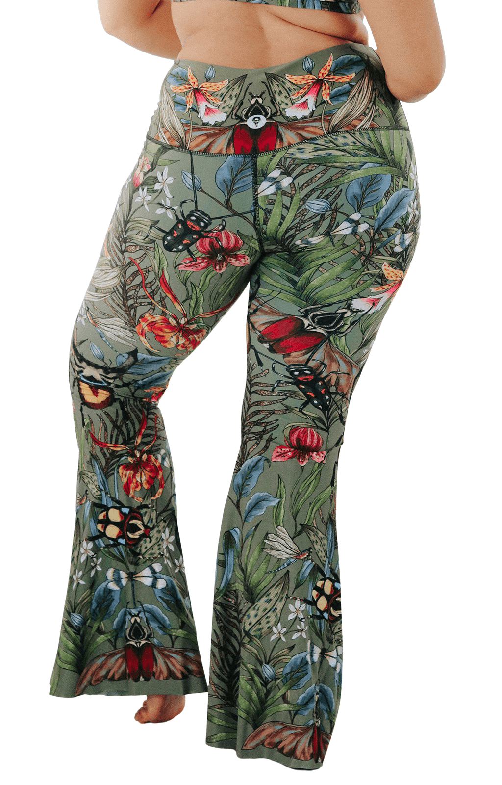 Green Thumb Printed Bell Bottoms | Yoga Democracy | Evolve Fit Wear