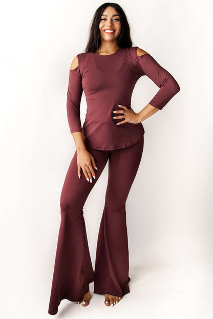 Bell Bottoms 2.0 in Maroon | Yoga Democracy | Evolve Fit Wear