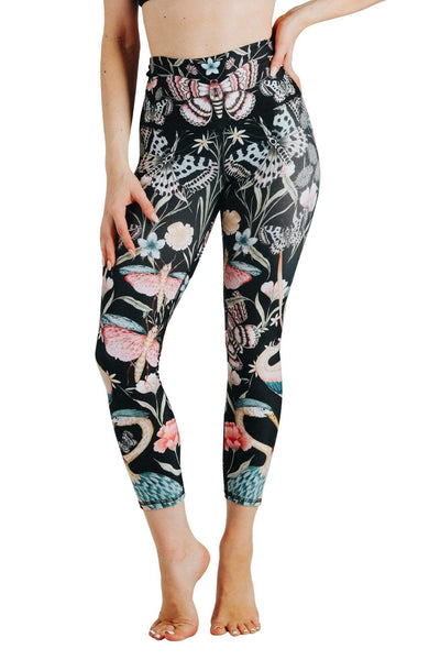 Yoga Democracy Leggings Pretty In Black Printed Yoga Crops