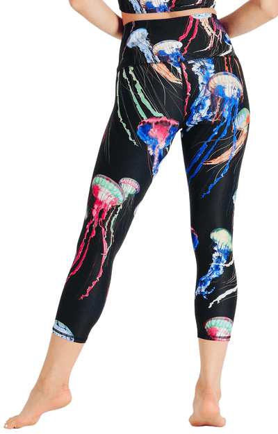 Electric Flow Printed Yoga Crops Back