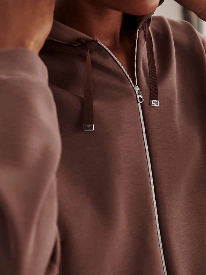 Jorgie Relaxed Fit Full Zip Hoodie - Coffee Quartz