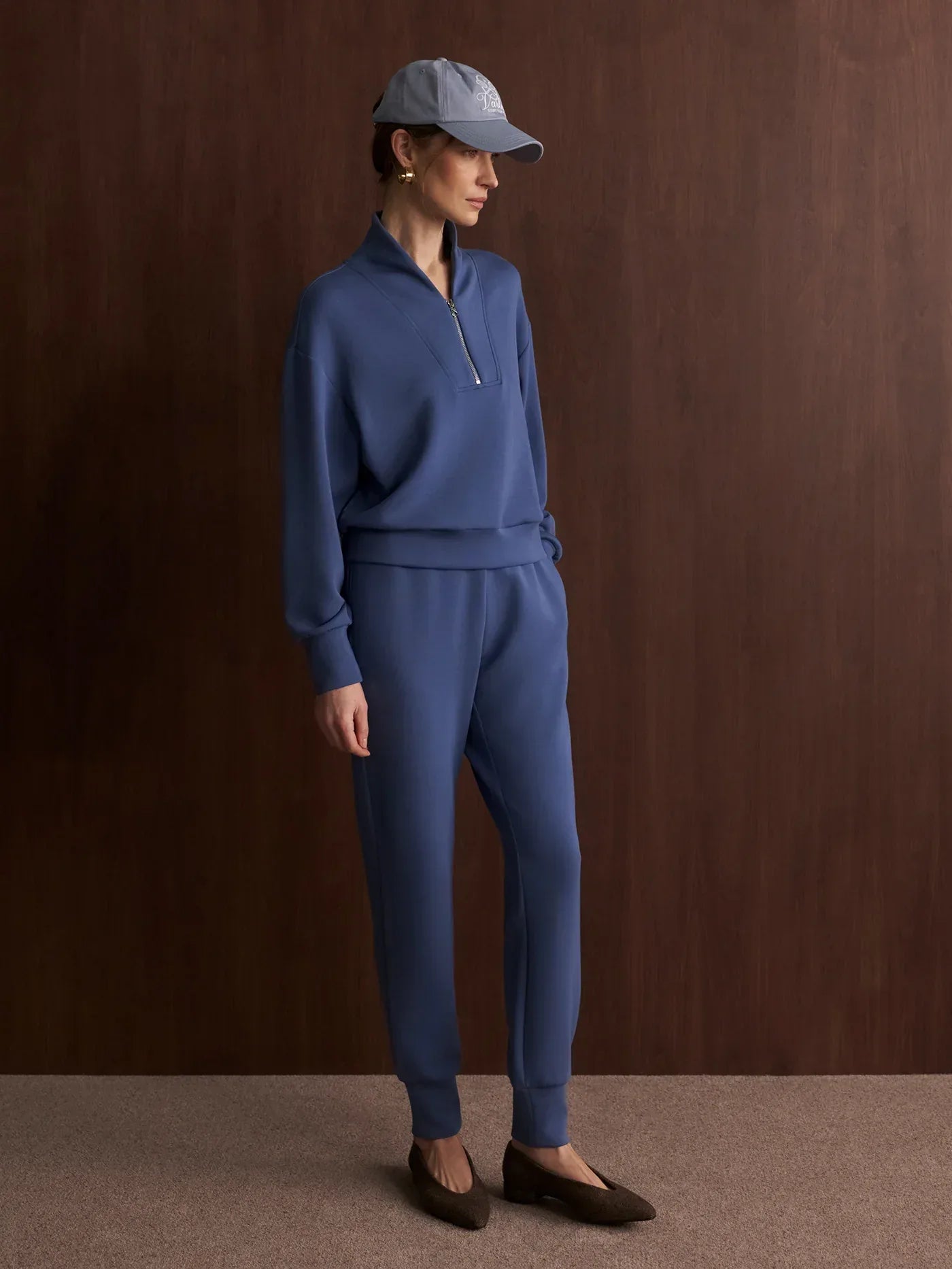 Davidson Half Zip Relaxed Fit Sweatshirt- Bijou Blue - Evolve Fit Wear