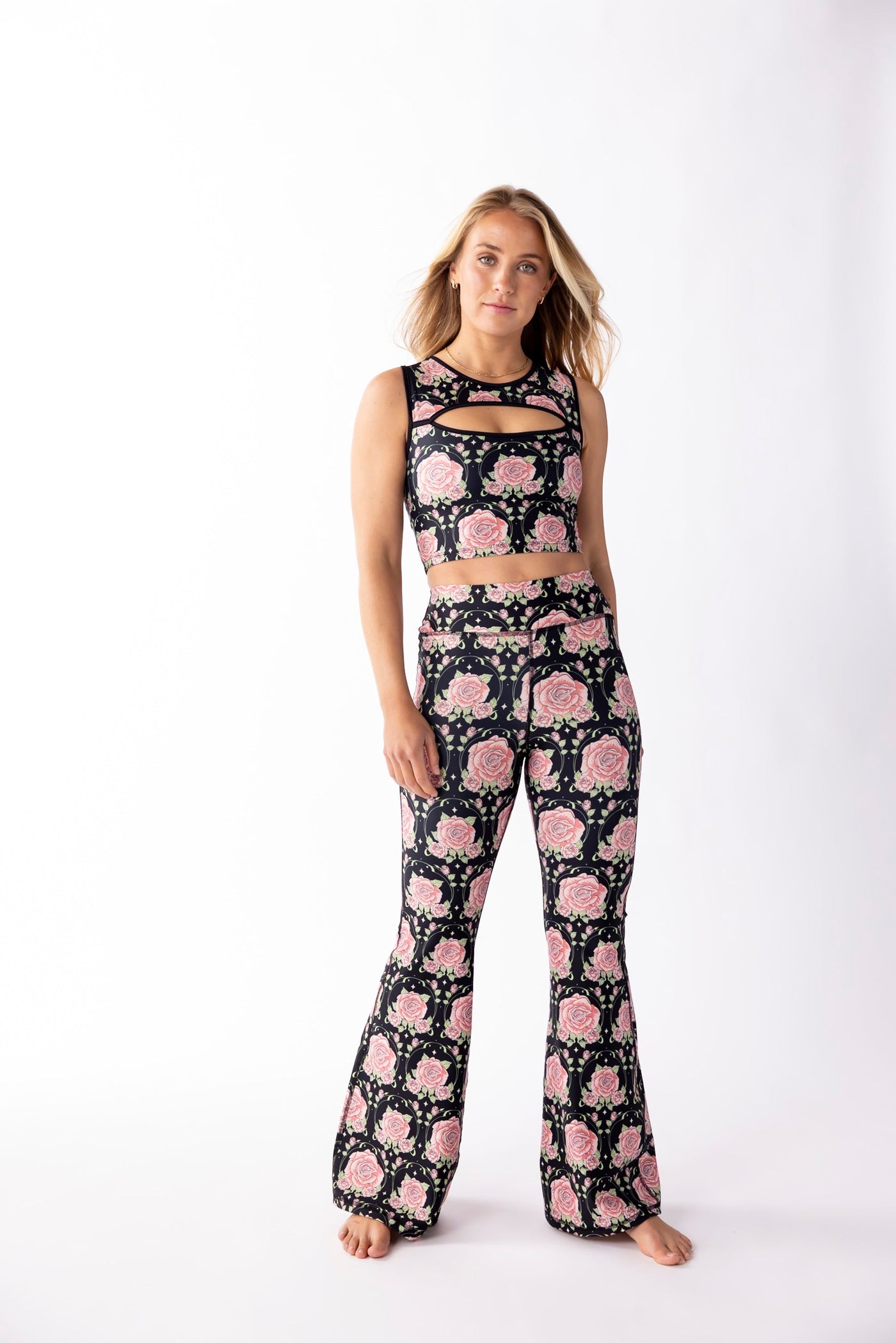 Flare Pants - Midnight Rose