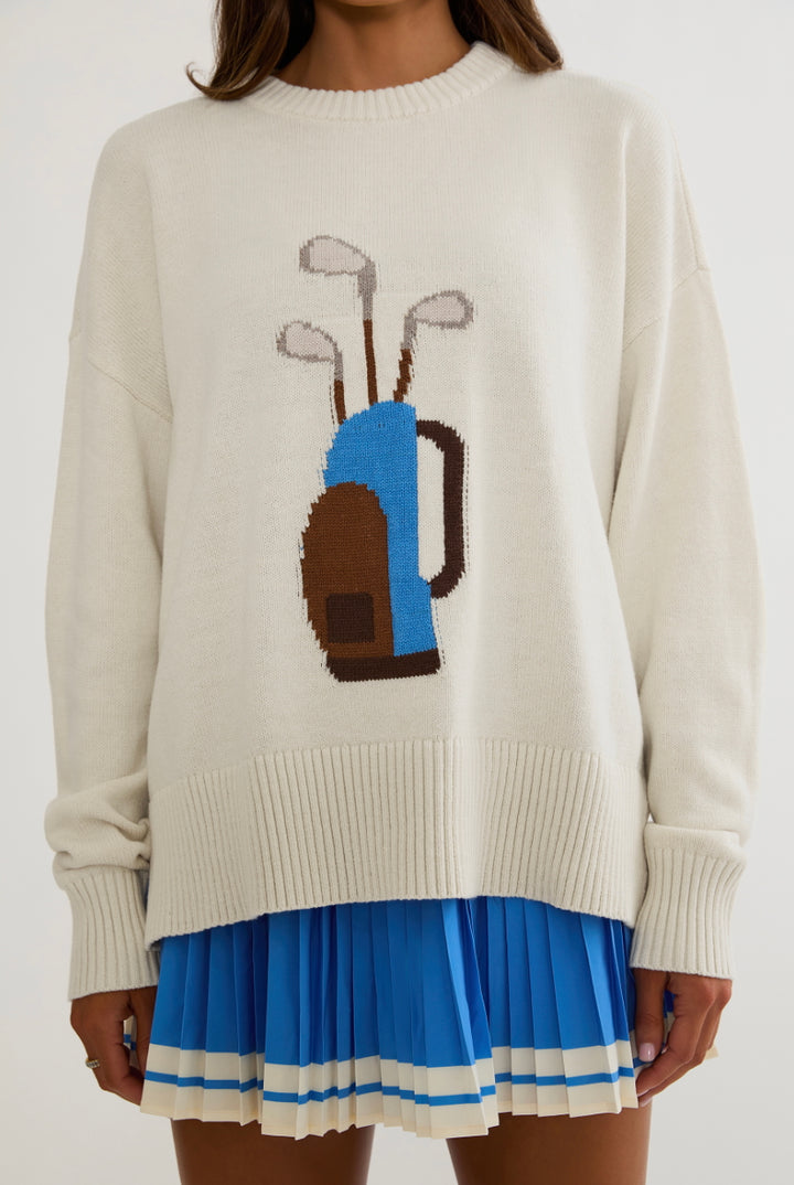 Callie Oversized Crewneck Sweater - Golf