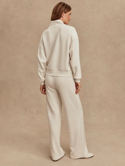 Wide Leg Pants 28 - Ivory Marl | High-waisted
