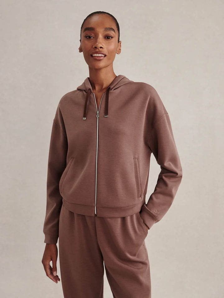 Jorgie Relaxed Fit Full Zip Hoodie - Coffee Quartz