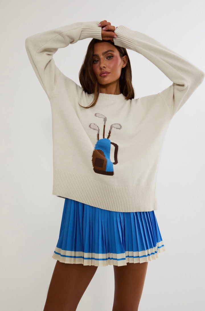 Callie Oversized Crewneck Sweater - Golf