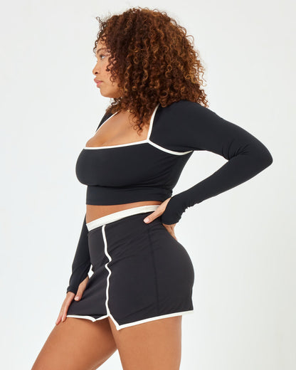 Campbell Skort - Black - Cream | LSPACE | Evolve Fit Wear