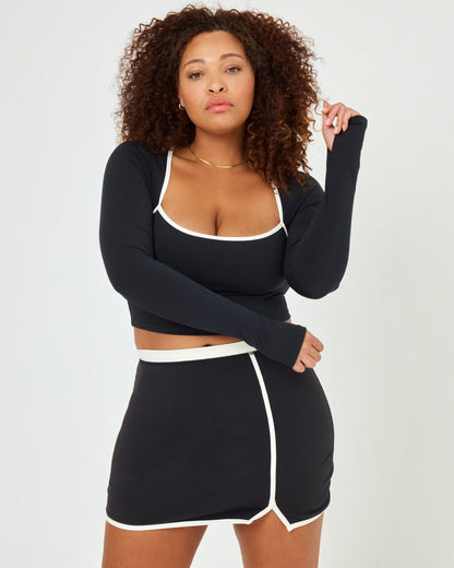 Campbell Skort - Black - Cream | LSPACE | Evolve Fit Wear