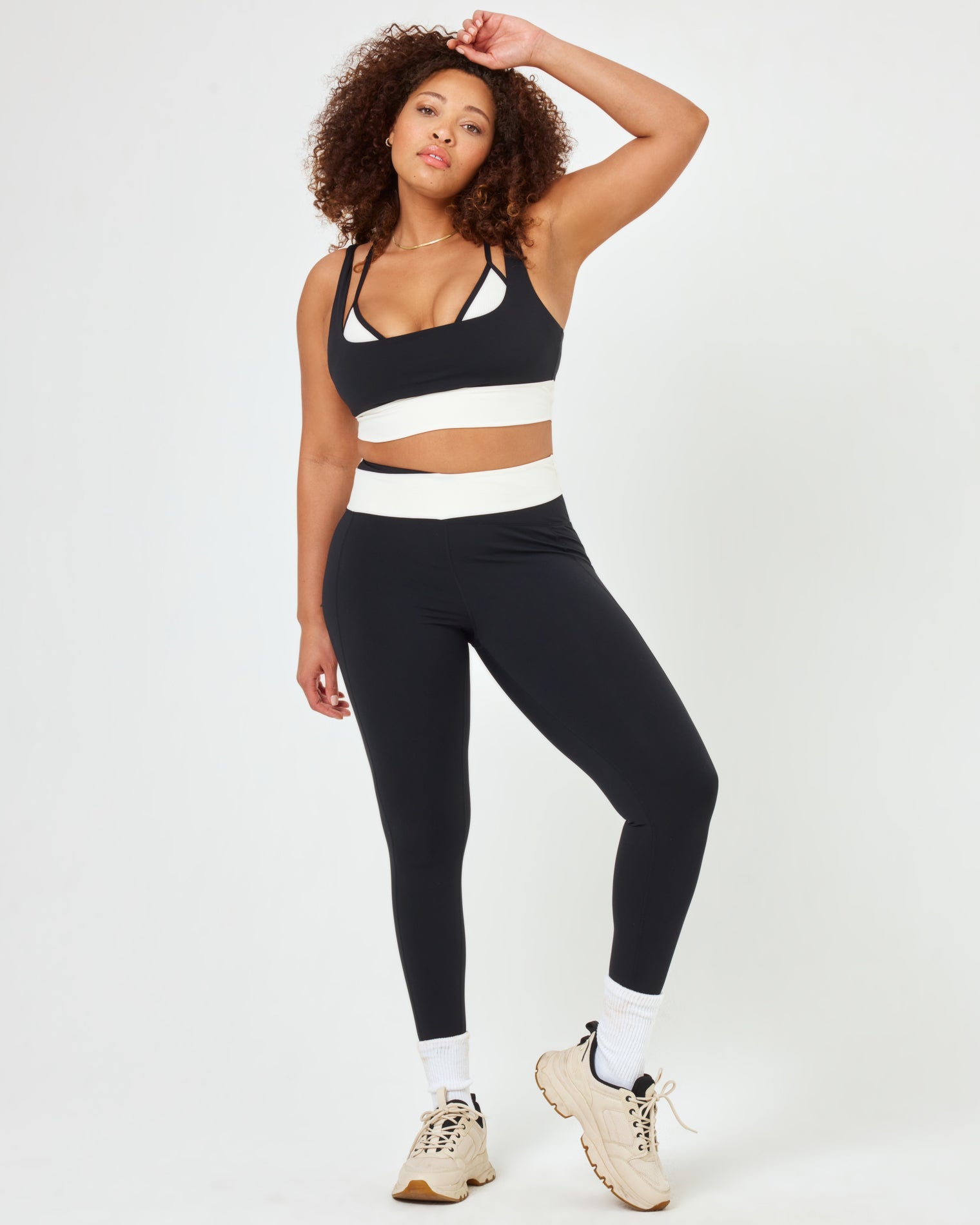 Division Legging - Black - Cream | LSPACE | Evolve Fit Wear