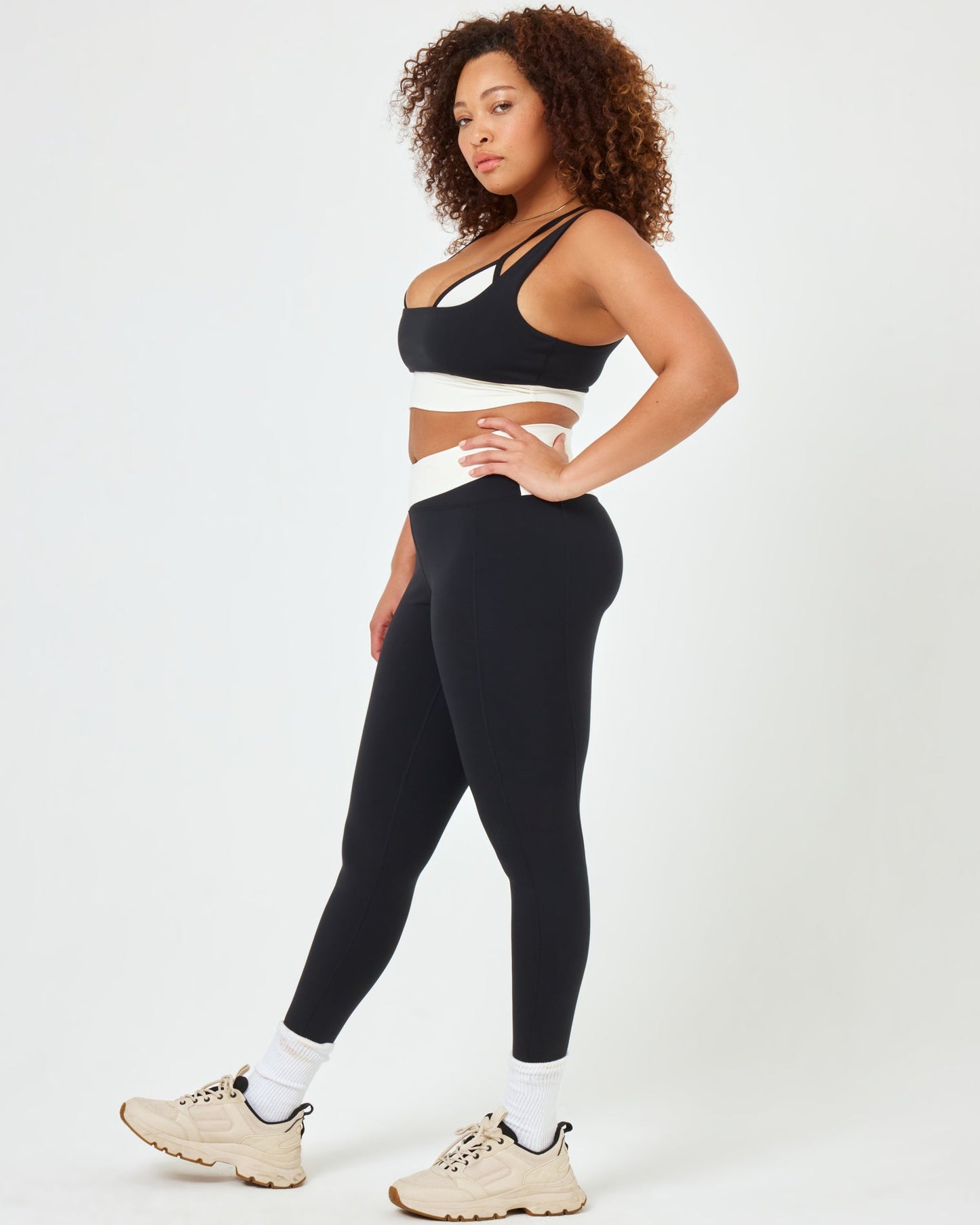 Division Legging - Black - Cream | LSPACE | Evolve Fit Wear