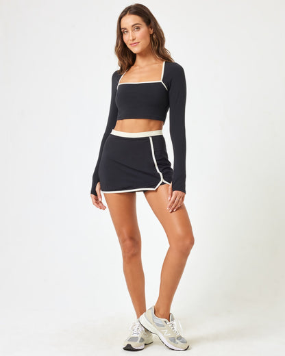 Campbell Skort - Black - Cream | LSPACE | Evolve Fit Wear