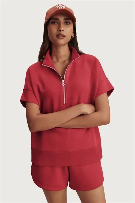 Ritchie Sporty Short Sleeve Sweatshirt - Rich Raspberry
