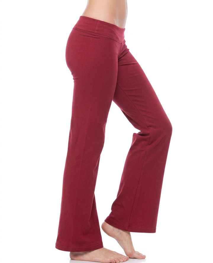 Straight Leg Sweatpants with Flat Waistband and Relaxed Fit