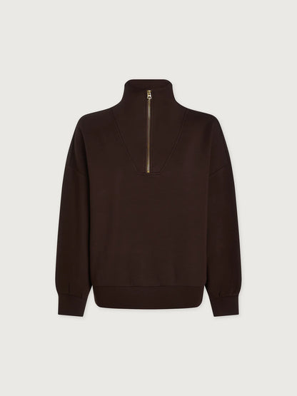 Hawley Half-Zip Sweat - Coffee Bean | Relaxed Fit Sweatshirt