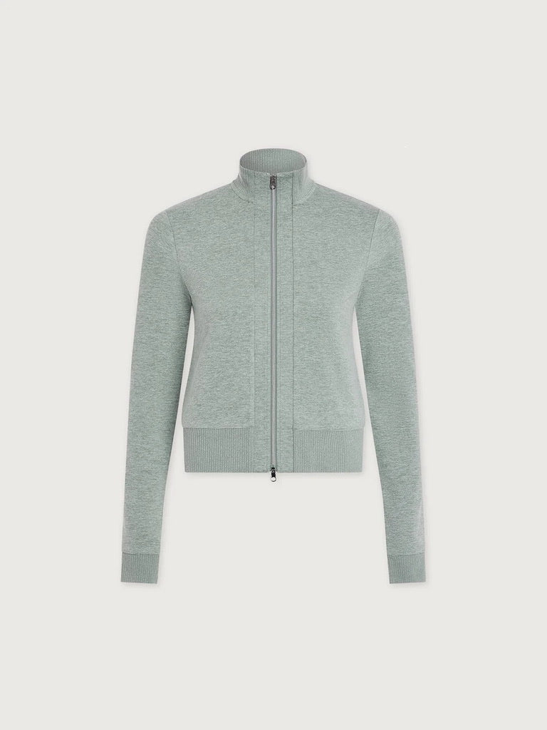 Rufus Cropped Full Zip Sweatshirt - Blue Green Marl | - Evolve Fit
