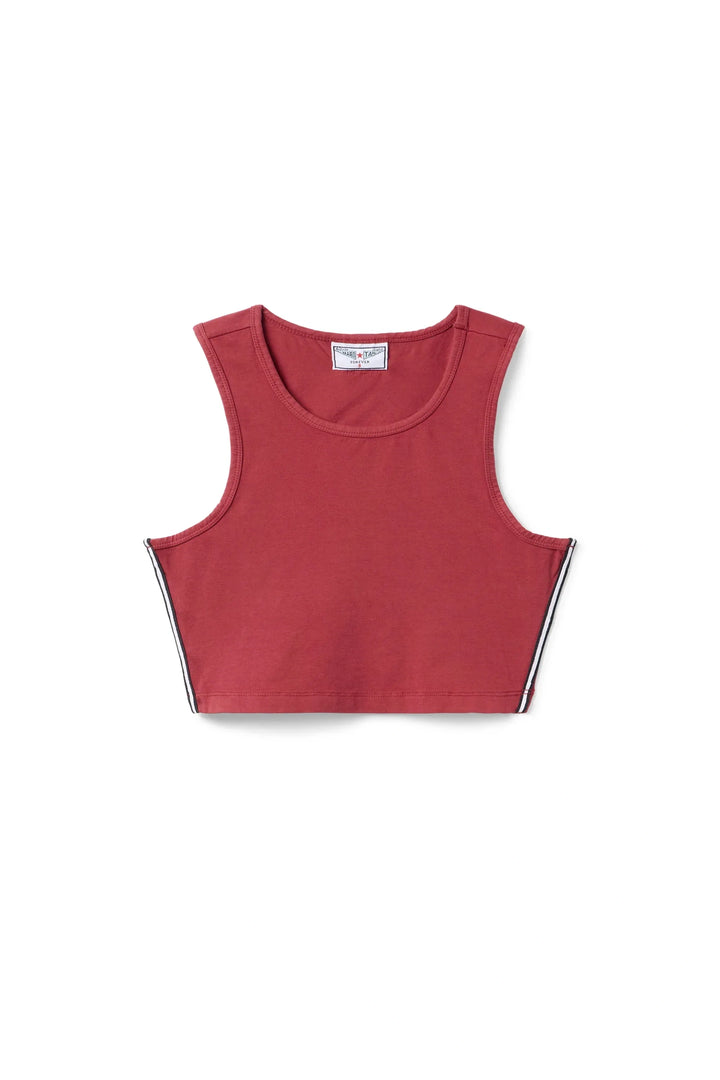 Red tank top on a white background