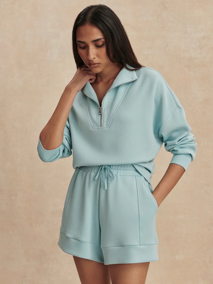 Hawley Half-Zip Sweat - Porcelain Blue | Relaxed Fit Sweatshirt