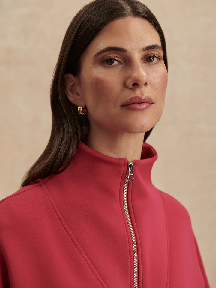 Hawley Half-Zip Sweat - Rich Raspberry | Relaxed Fit Sweatshirt