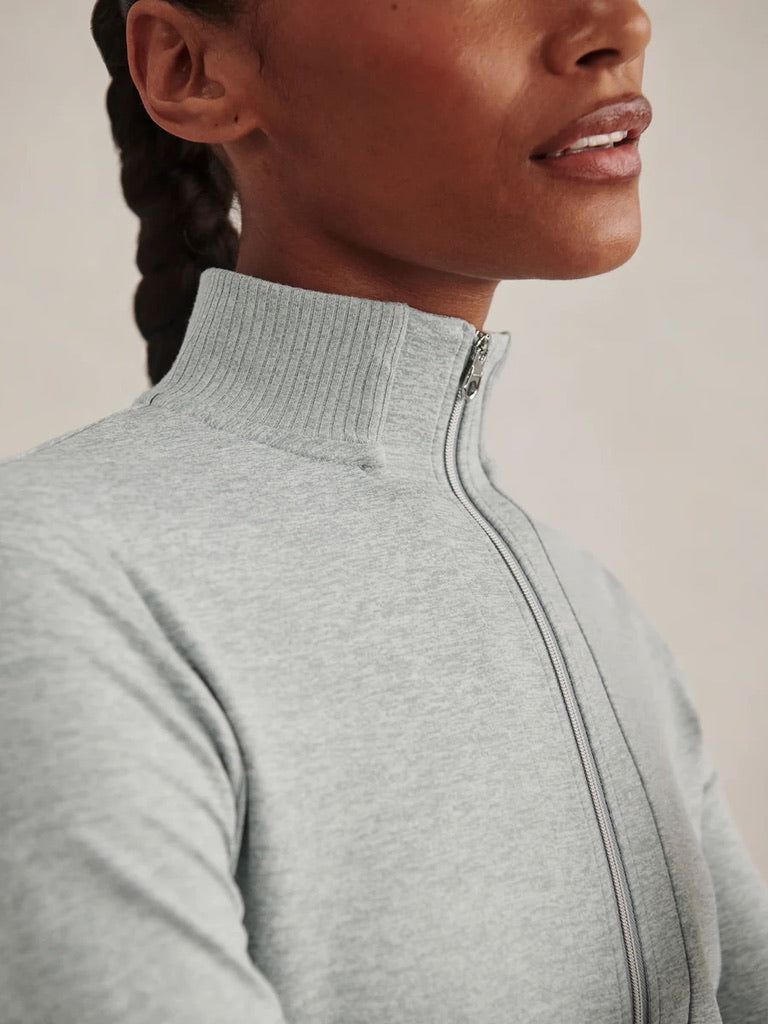 Rufus Cropped Full Zip Sweatshirt - Blue Green Marl | - Evolve Fit
