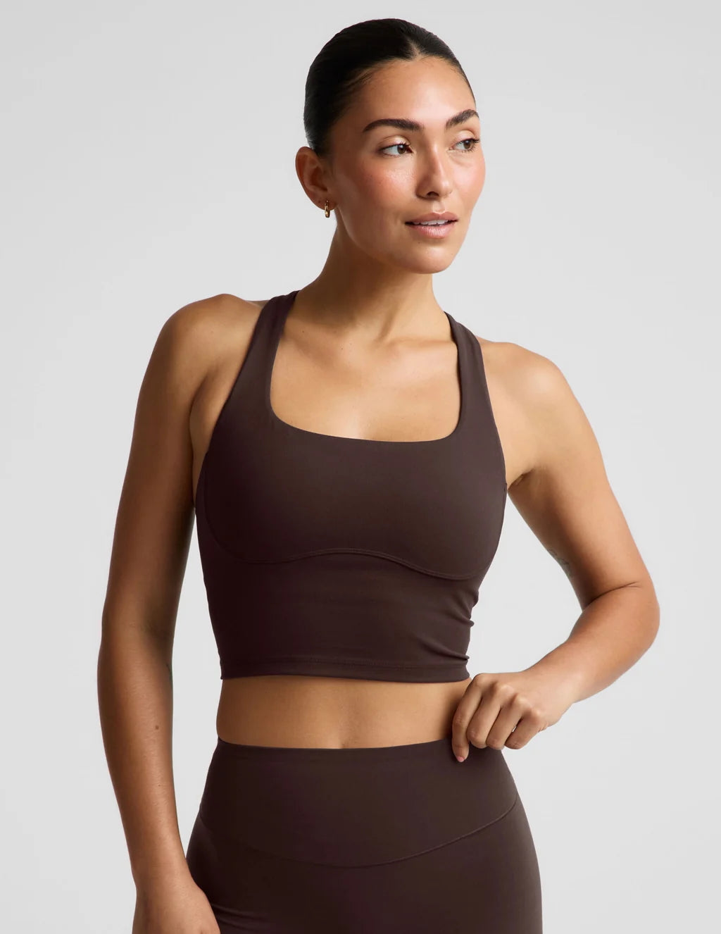 glowzone™ Medium Impact Cropped Tank Top - Cocoa Plum