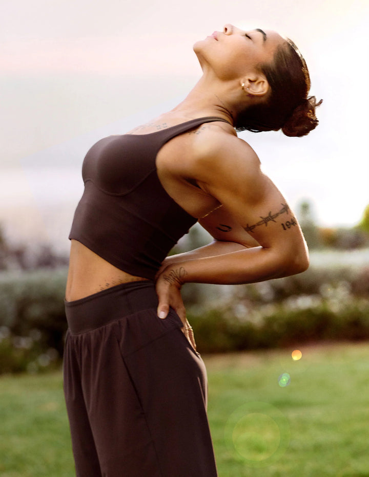 glowzone™ Medium Impact Cropped Tank Top - Cocoa Plum