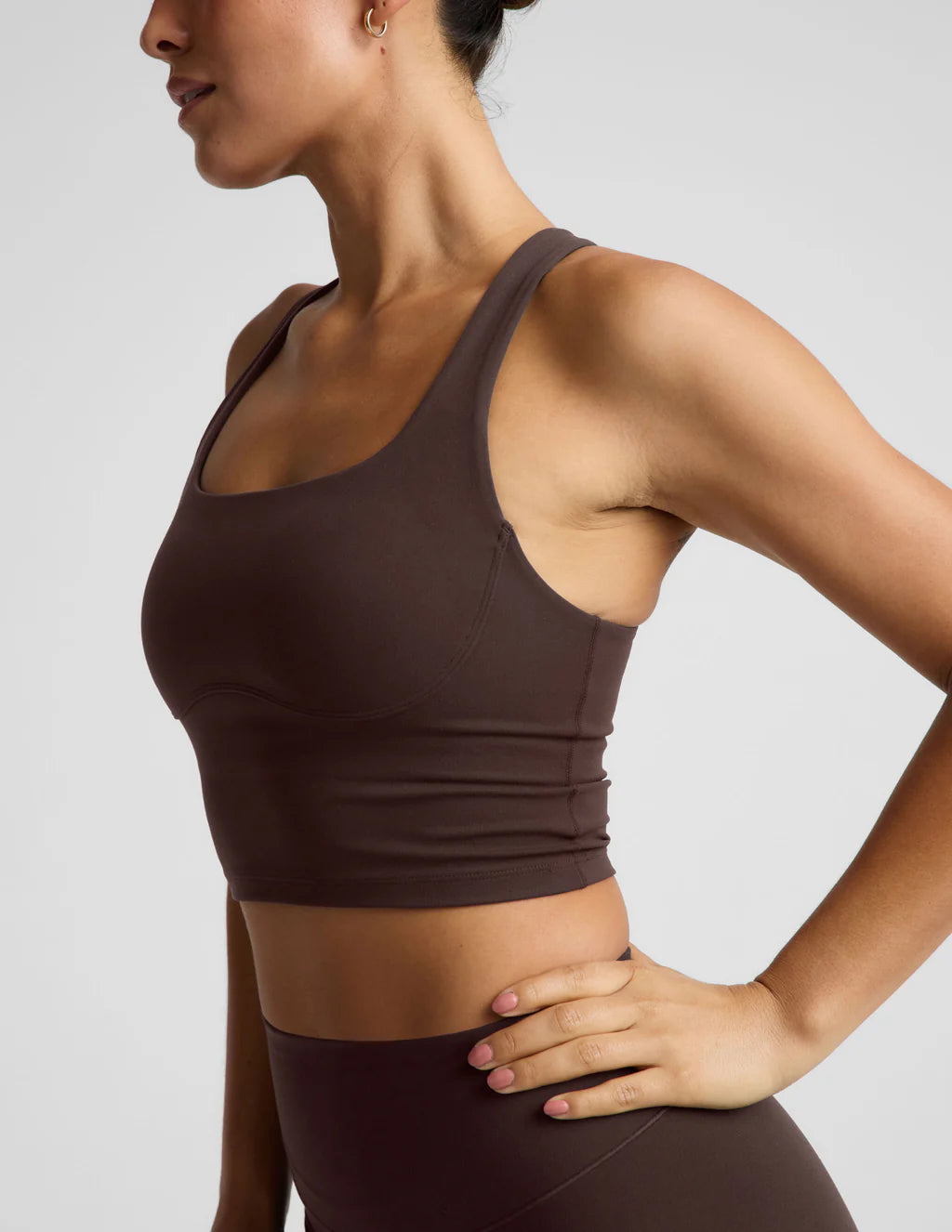 glowzone™ Medium Impact Cropped Tank Top - Cocoa Plum