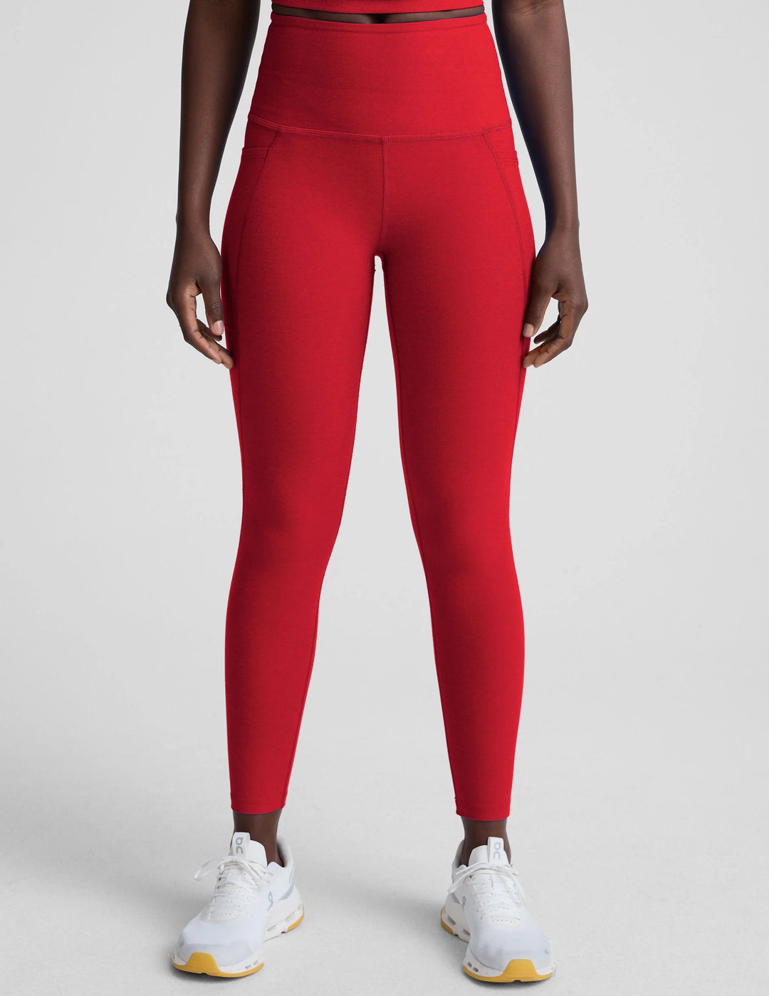 Spacedye Out Of Pocket High Waisted Capri Leggings - Red