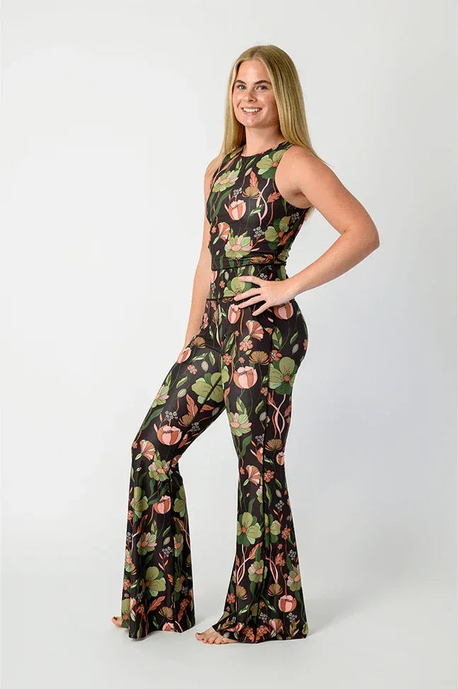 BellBottoms2.0inBotanicalGardenfront - Evolve Fit Wear - BellBottoms2.0inBotanicalGardenfront