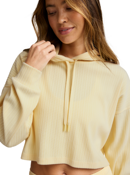 Beyond Yoga Ribbed Cropped Hoodie - Yellow | Evolve Fit Wear
