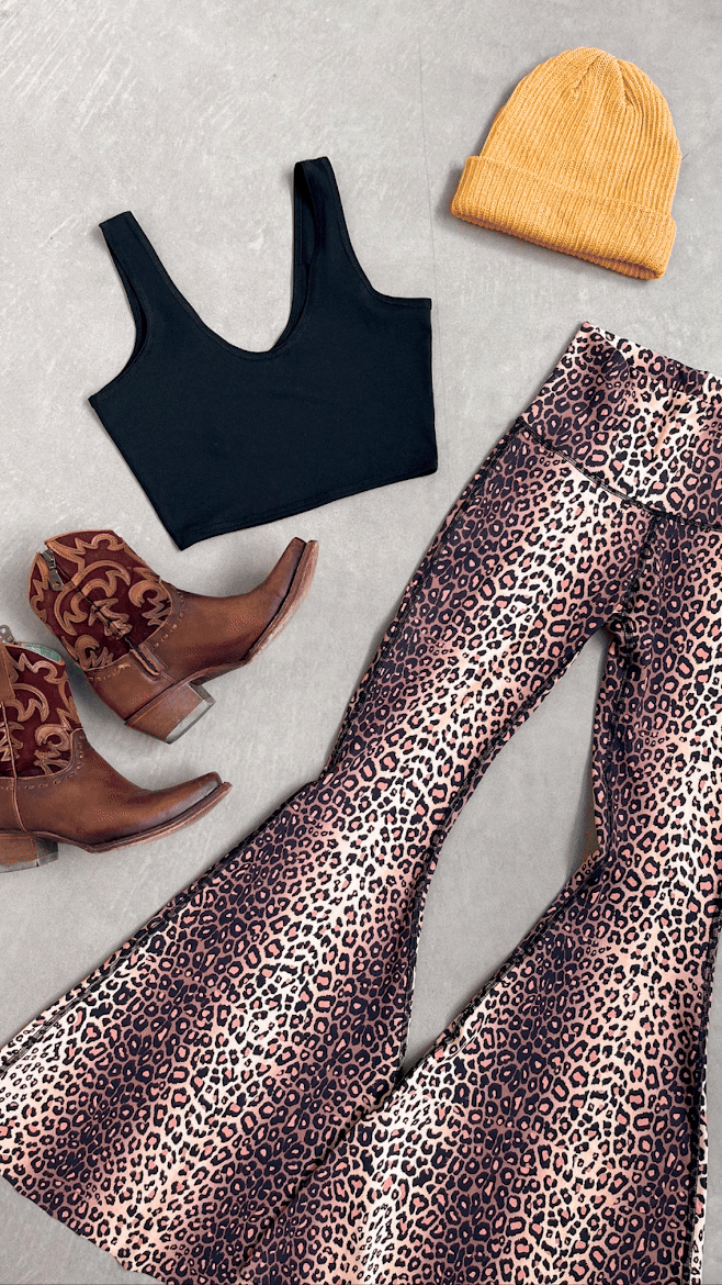 Golden Cat Crop Bell Bottoms