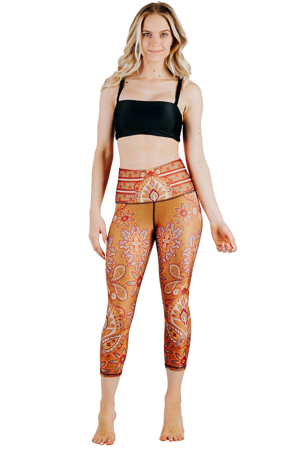 Yoga Democracy Leggings Rad Paisley Printed Yoga Crops