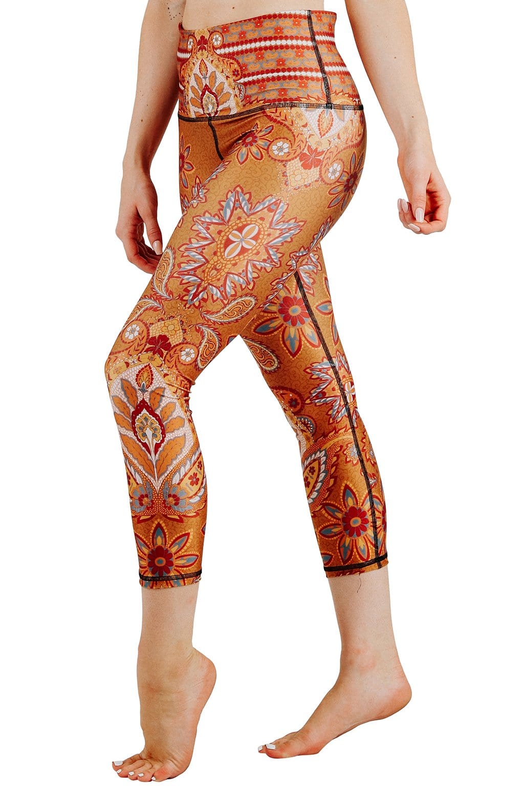 Yoga Democracy Leggings Rad Paisley Printed Yoga Crops