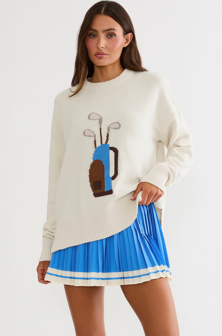 Callie Oversized Crewneck Sweater - Golf