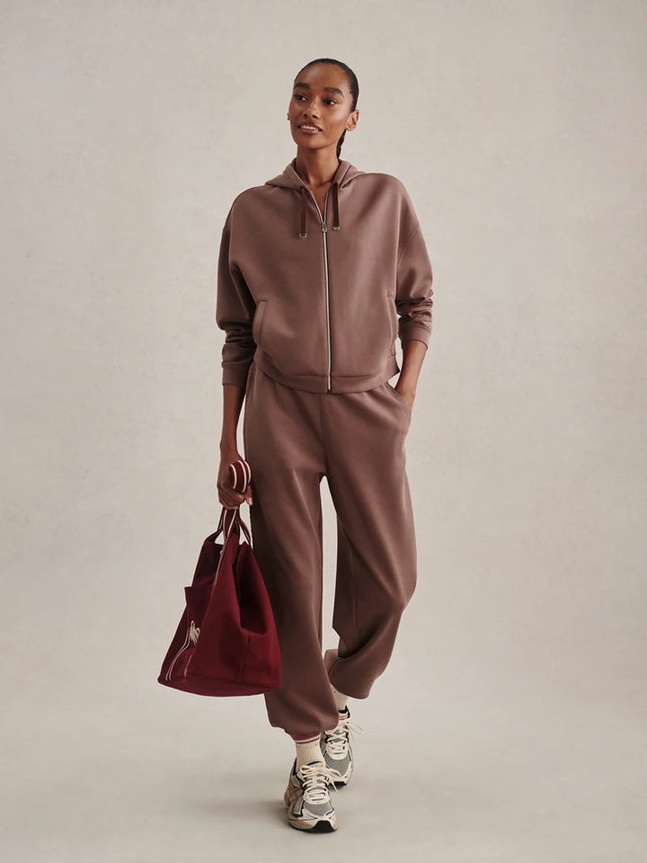 Jorgie Relaxed Fit Full Zip Hoodie - Coffee Quartz