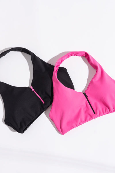 Penelope Halter Bra - Pink Poison