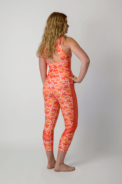 Peach Out Printed Yoga Crops back