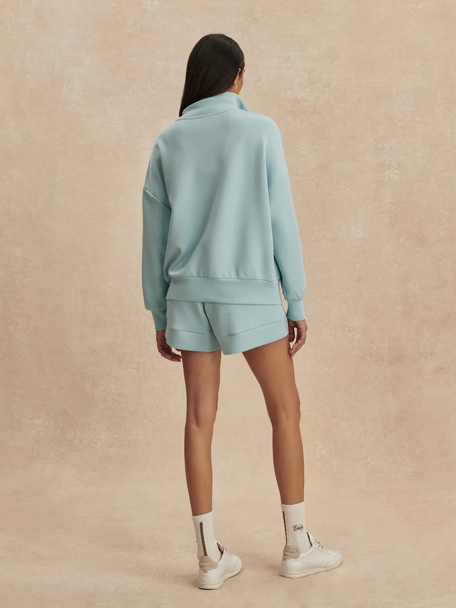 Hawley Half-Zip Sweat - Porcelain Blue | Relaxed Fit Sweatshirt