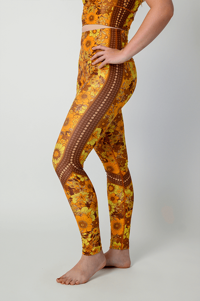 Flower Power Printed Yoga Leggings side