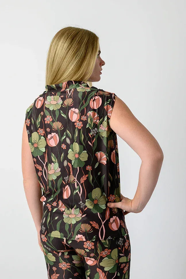 GoddessCowlTankinBotanicalGardenback - Evolve Fit Wear - GoddessCowlTankinBotanicalGardenback