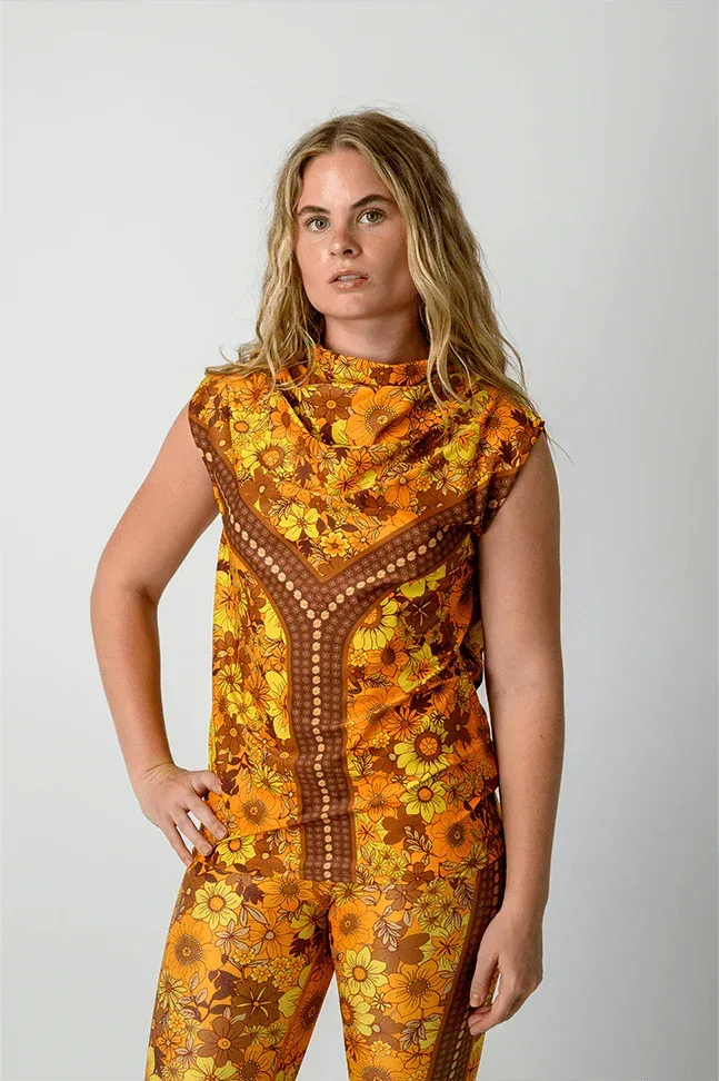 Goddess_Cowl_Tank_in_Flower_Power - Evolve Fit Wear - Goddess_Cowl_Tank_in_Flower_Power