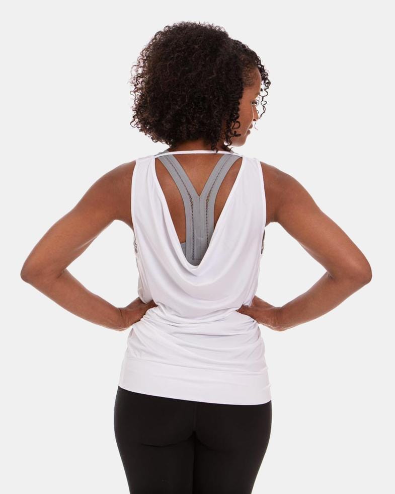 Reversible Flippin’ Awesome Tank Top – Scoop Front or Back - No Headlights White