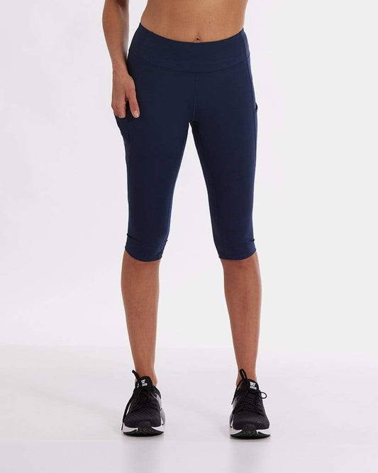 Versatile Cropped Leggings with Pockets for Active Lifestyles - Night Swim Navy