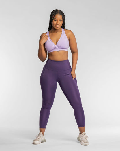 Hi Five Pocketed High-Waist Leggings - Purple Craze