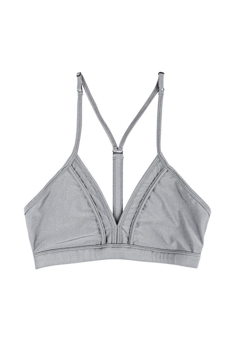 Haze Yoga Top in Shiny Sterling Grey